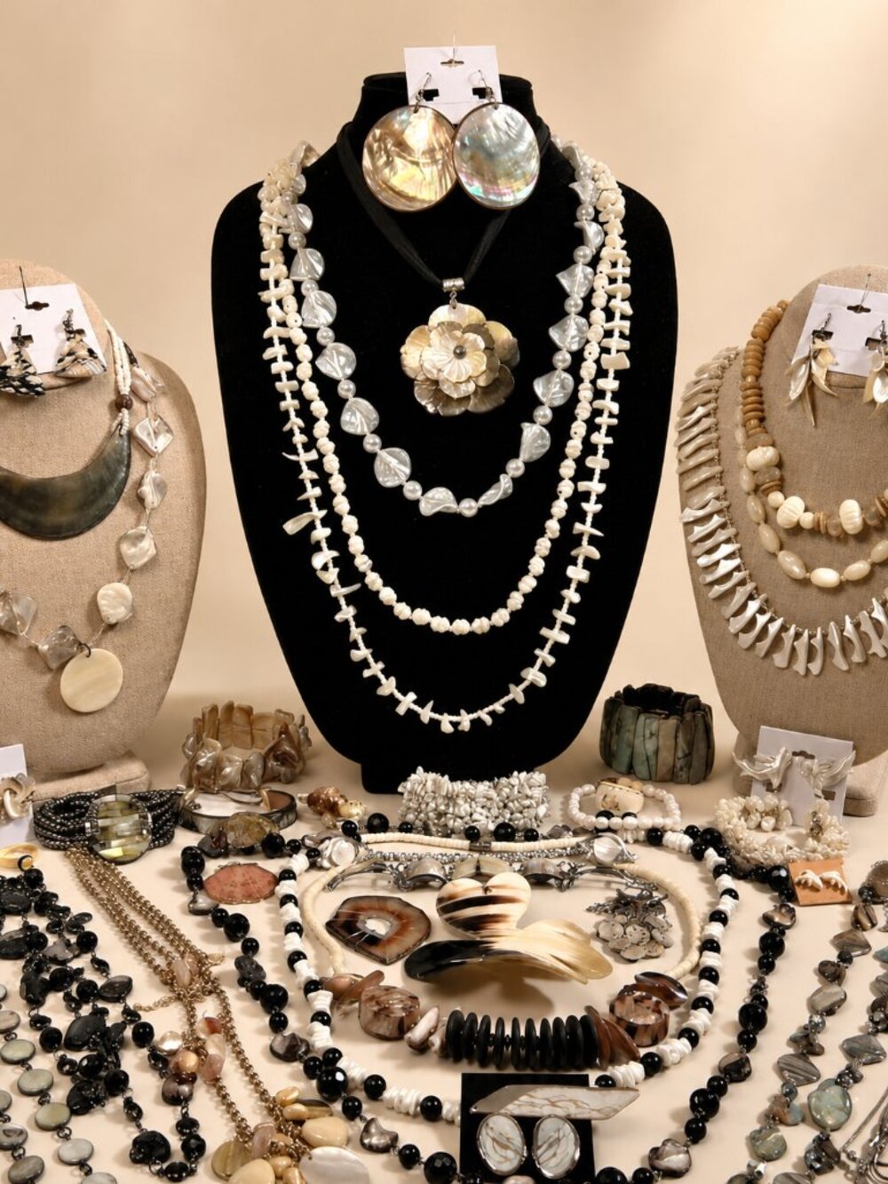 Curated Artisan Shell & Beaded Jewelry Collection | Boho Tribal Statement Lot